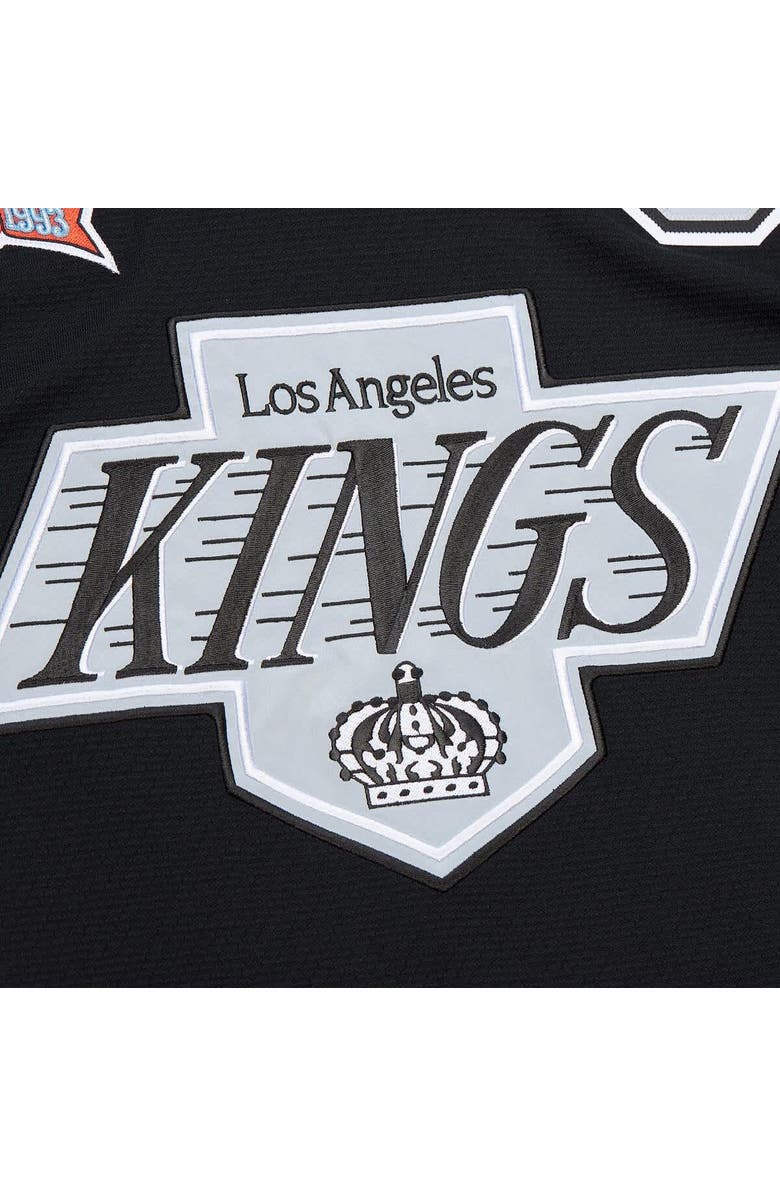 Mitchell & Ness Men's Mitchell & Ness Wayne Gretzky Black Los Angeles Kings Big & Tall 1992/93 Blue Line 2.0 Jersey, Alternate, color,