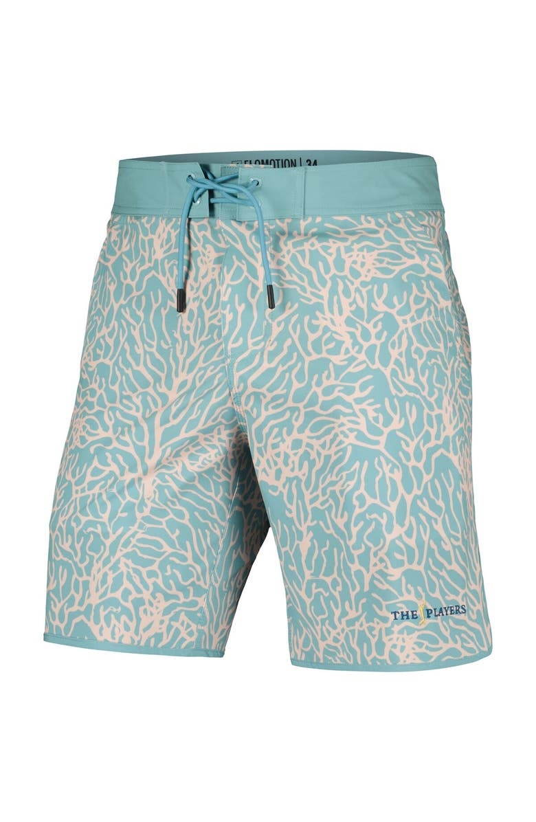 FLOMOTION Men's Flomotion Blue THE PLAYERS Coral Reef Board Shorts, Alternate, color, Blue