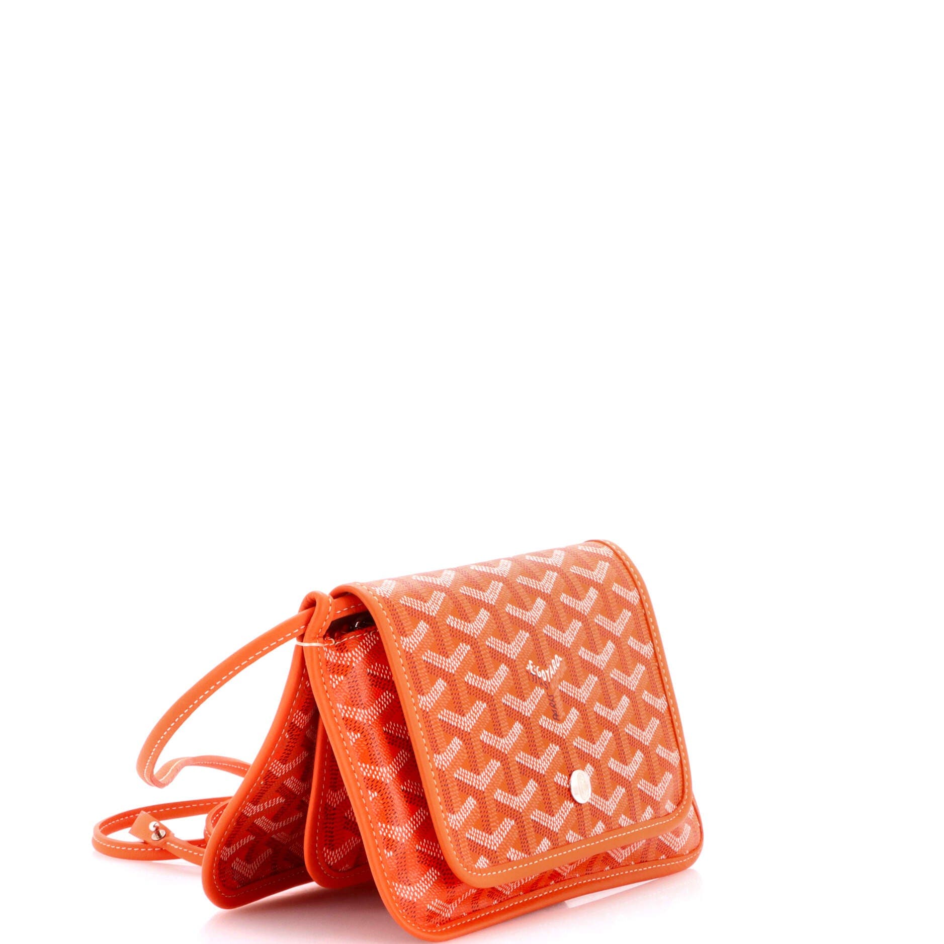 Pre-Owned Goyard Plumet Clutch Wallet Coated Canvas, Alternate, color, Orange