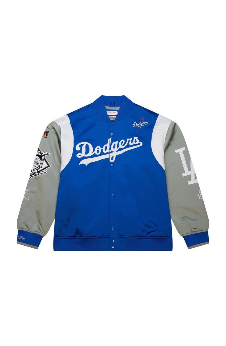 Mitchell & Ness Men's Mitchell & Ness Royal/Gray Los Angeles Dodgers Cooperstown Collection Team Origins Satin Full-Snap Jacket, Alternate, color, 