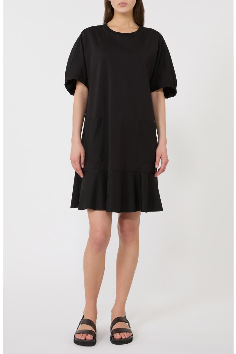 Crewneck T-Shirt Dress, Main, color, BLACK