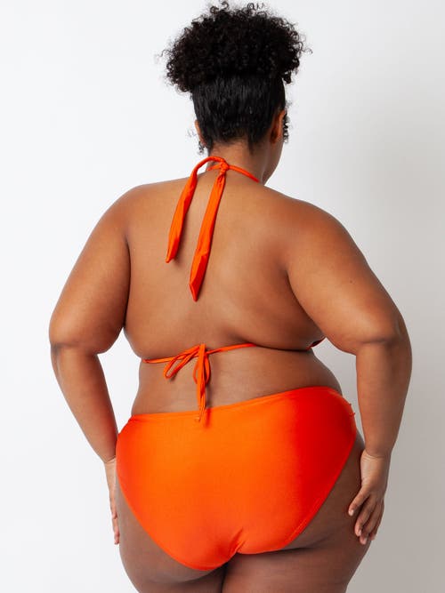Villa Fresca Bianca Bikini Swimsuit Top In Tangerine