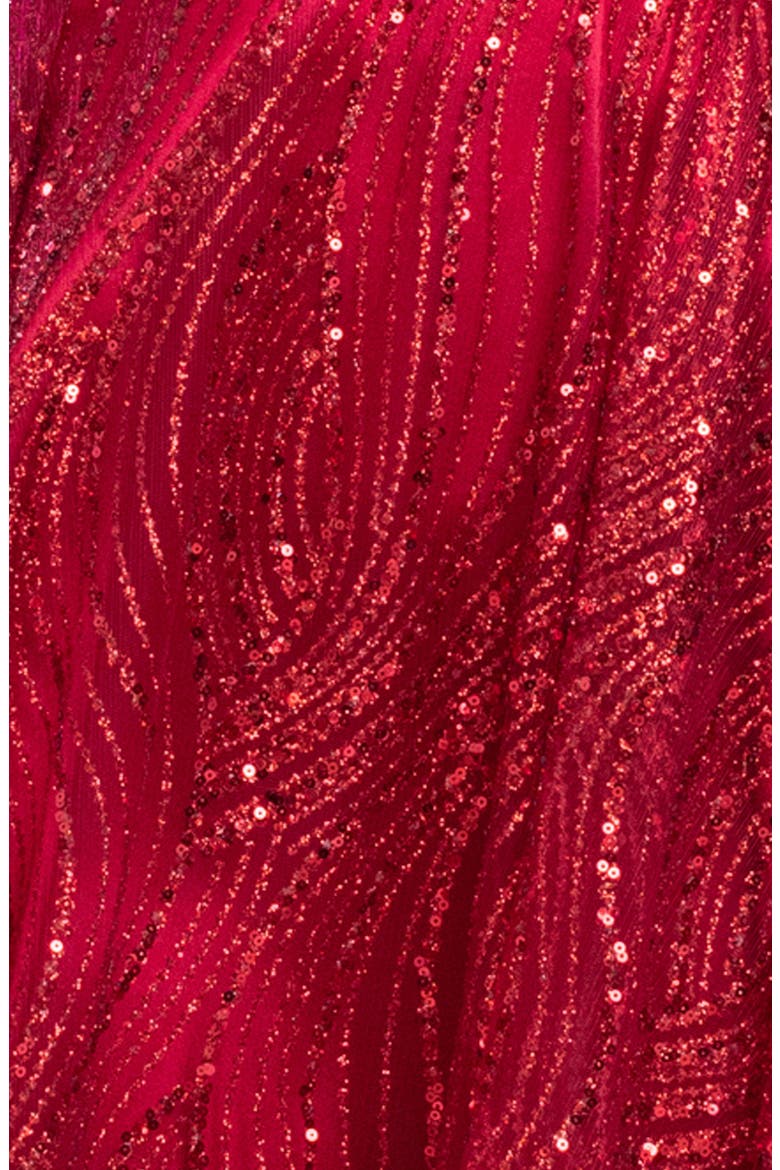 Sequin Sweetheart Neck Corset Fit & Flare Minidress, Alternate, color, RED