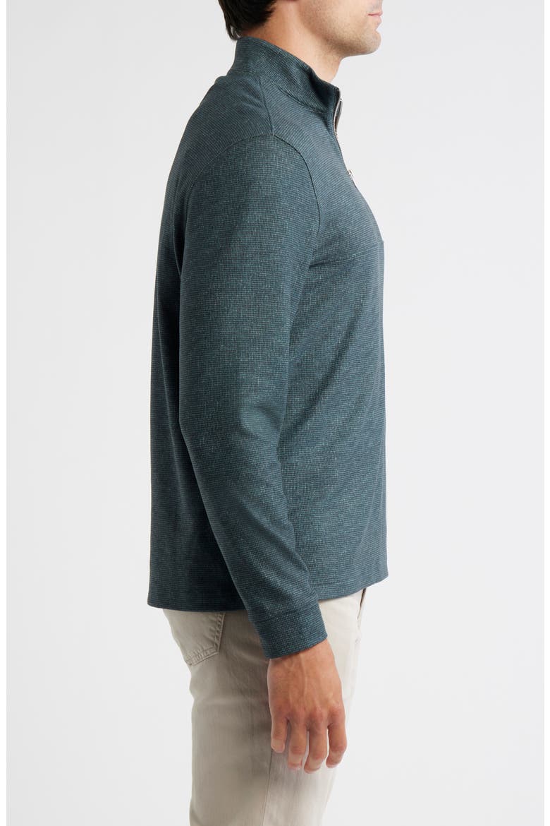 Mikey Printed Check Quarter Zip Pullover, Alternate, color, MALLARD