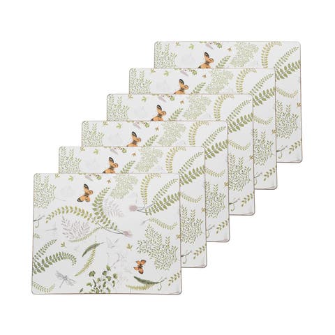 Genevieve Floral Hardboard Placemats Set of 6, 13" x 16"