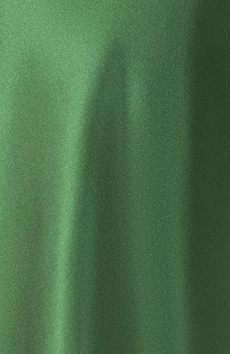 Betsy & Adam Bow Detail One-Shoulder Satin Gown, Alternate, color, Moss