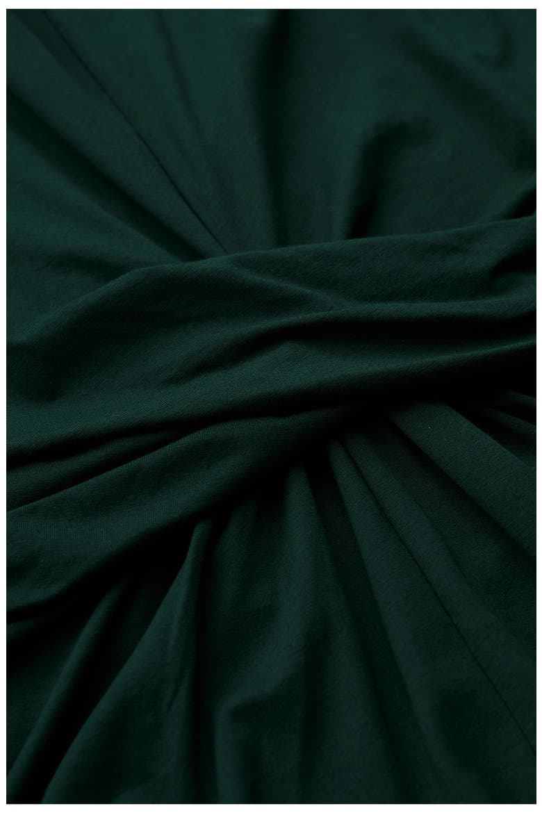 Water Mint Twist Front Organic Cotton Blend Midi Dress, Alternate, color, TEHIDY