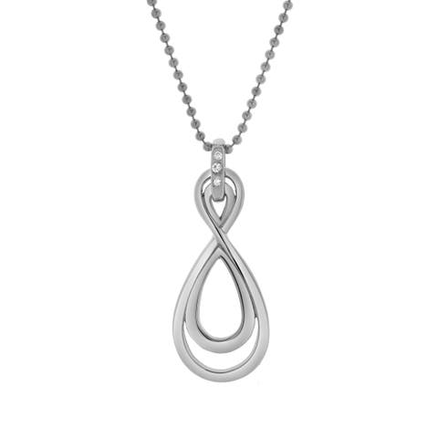 Calithea Sterling Silver 0.03 Ct Diamond Infinity Teardrop Pendant