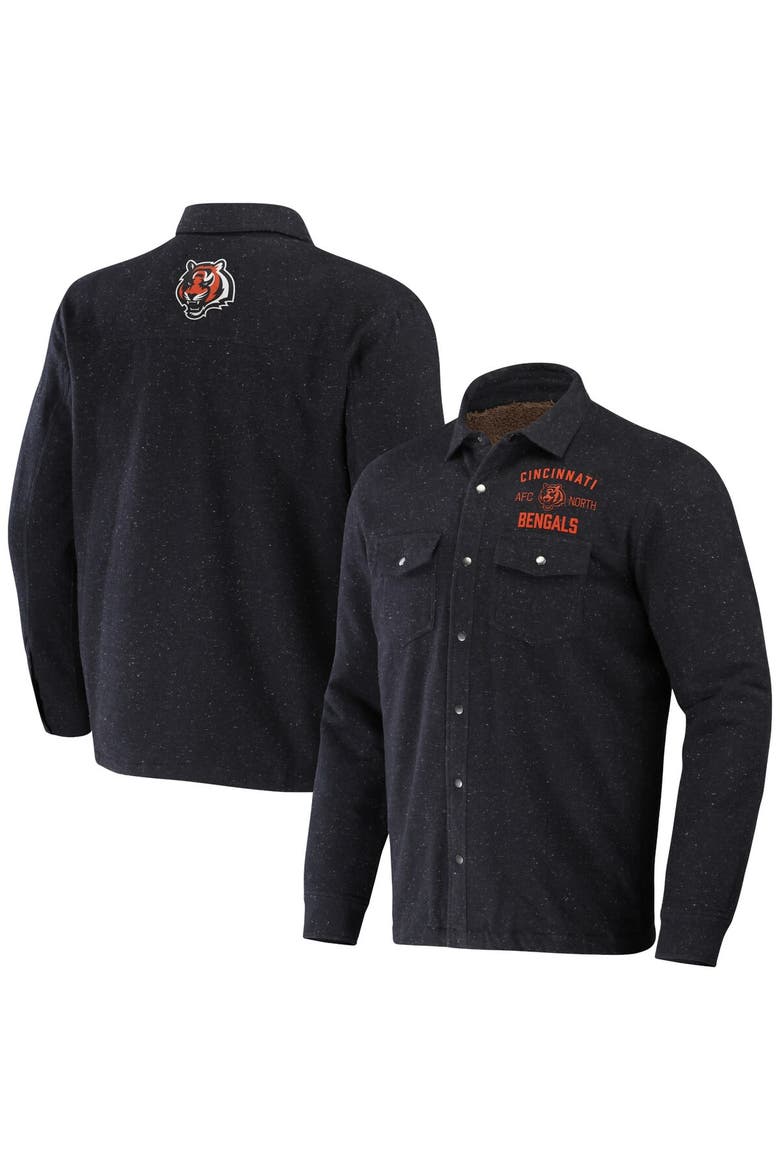 Men's NFL x Darius Rucker Collection by Fanatics Charcoal Cincinnati Bengals Shacket Full-Snap Jacket, Alternate, color, Charcoal