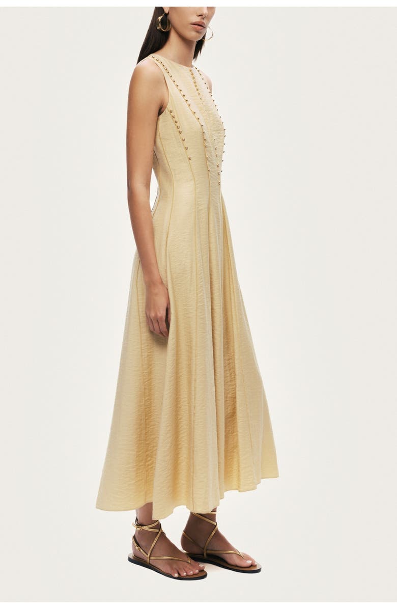 Nocturne Sleeveless Textured Midi Dress, Alternate, color, Yellow