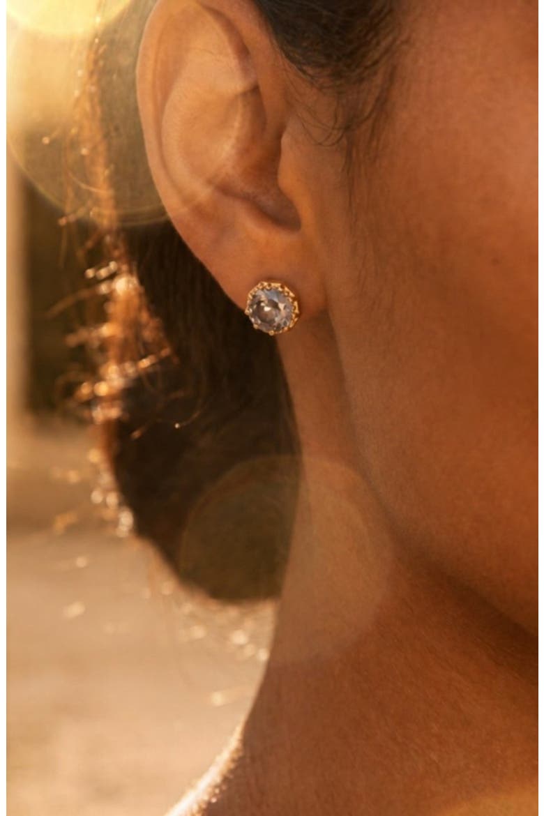 Foundry Georgian Rose Collet Earrings, Alternate, color, Gray Alexandrite