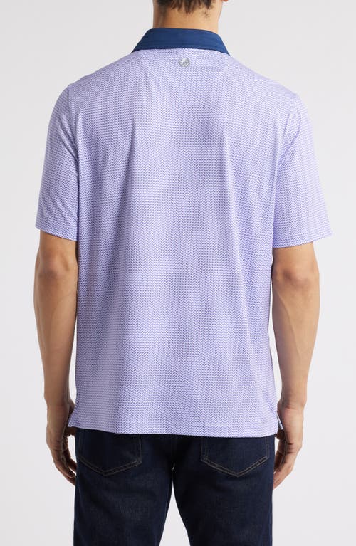 Johnston & Murphy Xc4® + Cool Degree™ Geo Print Performance Golf Polo In Purple/navy