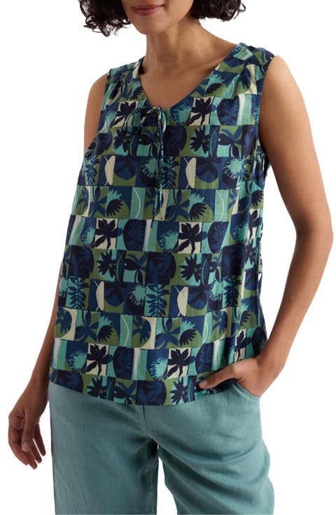 Cobbs Well Printed Sleeveless Organic Cotton Top