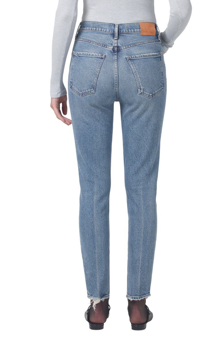 Jolene High Waist Ankle Slim Straight Leg Jeans, Alternate, color, DIMPLE