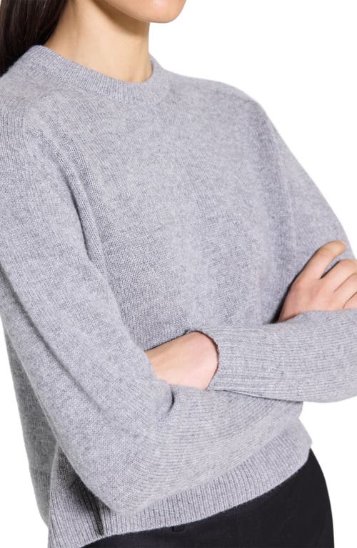 Theory Cashmere Crewneck Crop Sweater In Gray
