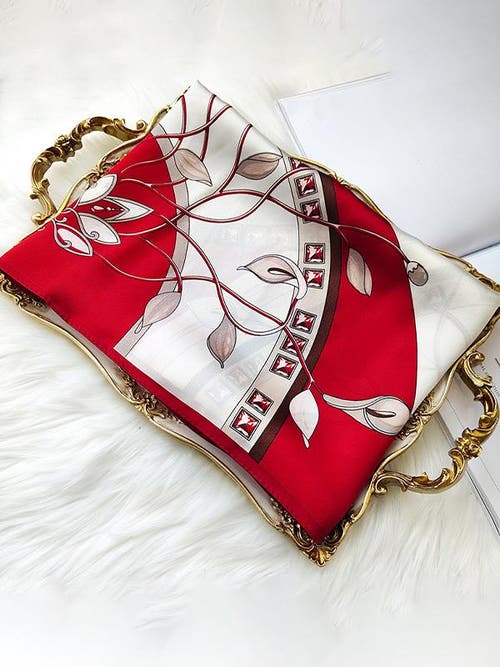 Silksilky Long Silk Scarf In Brown