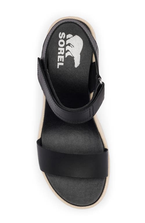 Sorel Cameron Wedge Espadrille Sandal In Black/chalk