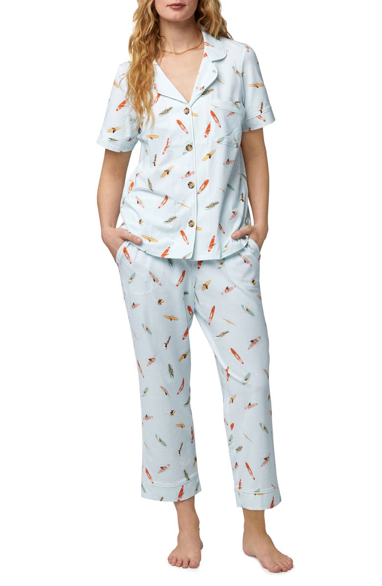 BedHead Pajamas Print Organic Cotton Blend Crop Pajamas, Main, color, 