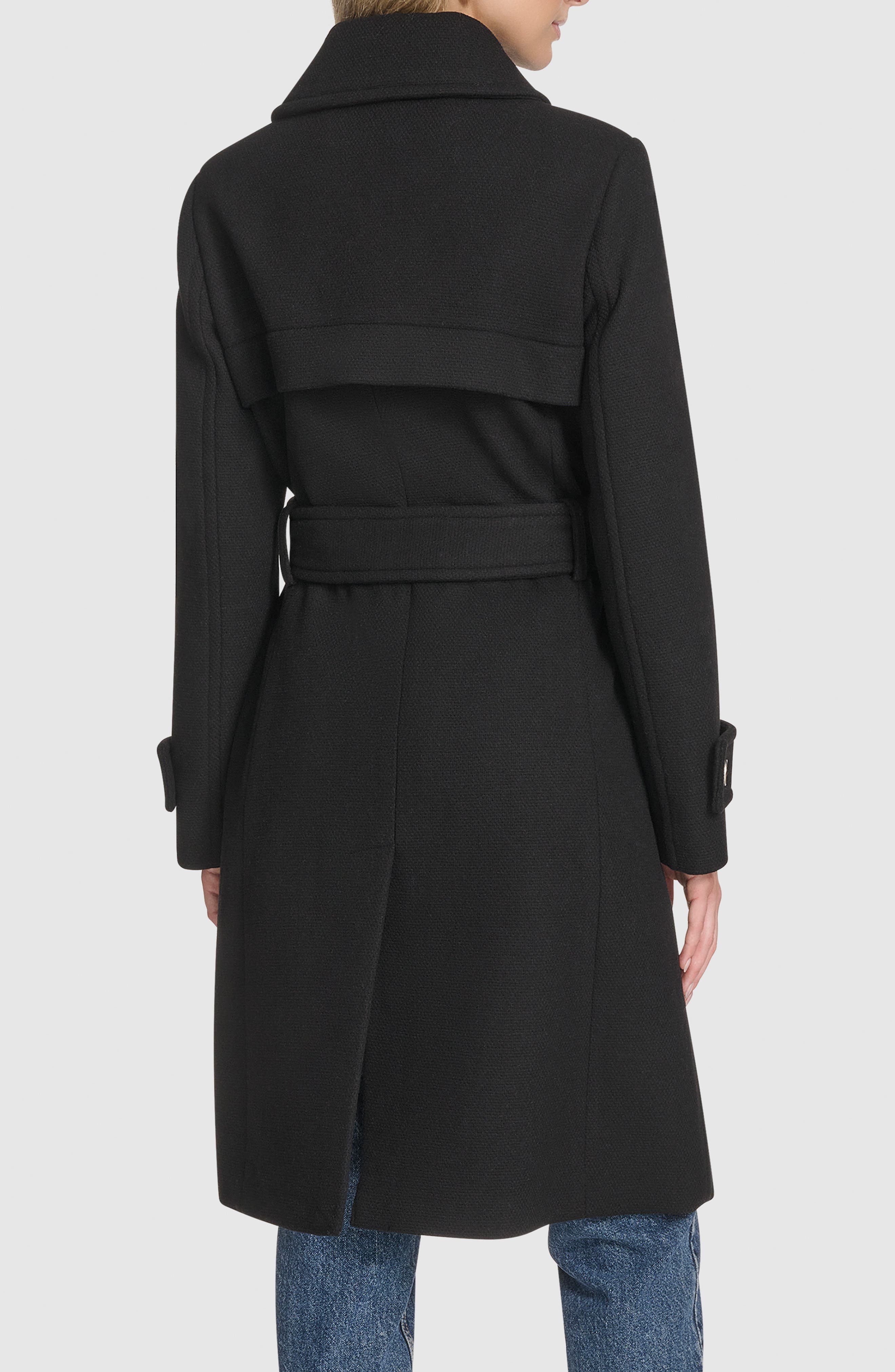 Женские куртки Andrew Marc Lawley Wool Blend Belted Trench Coat — фото 2