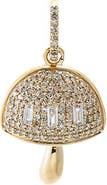 BY ADINA EDEN Diamond Pave X Baguette Mushroom Charm 14K