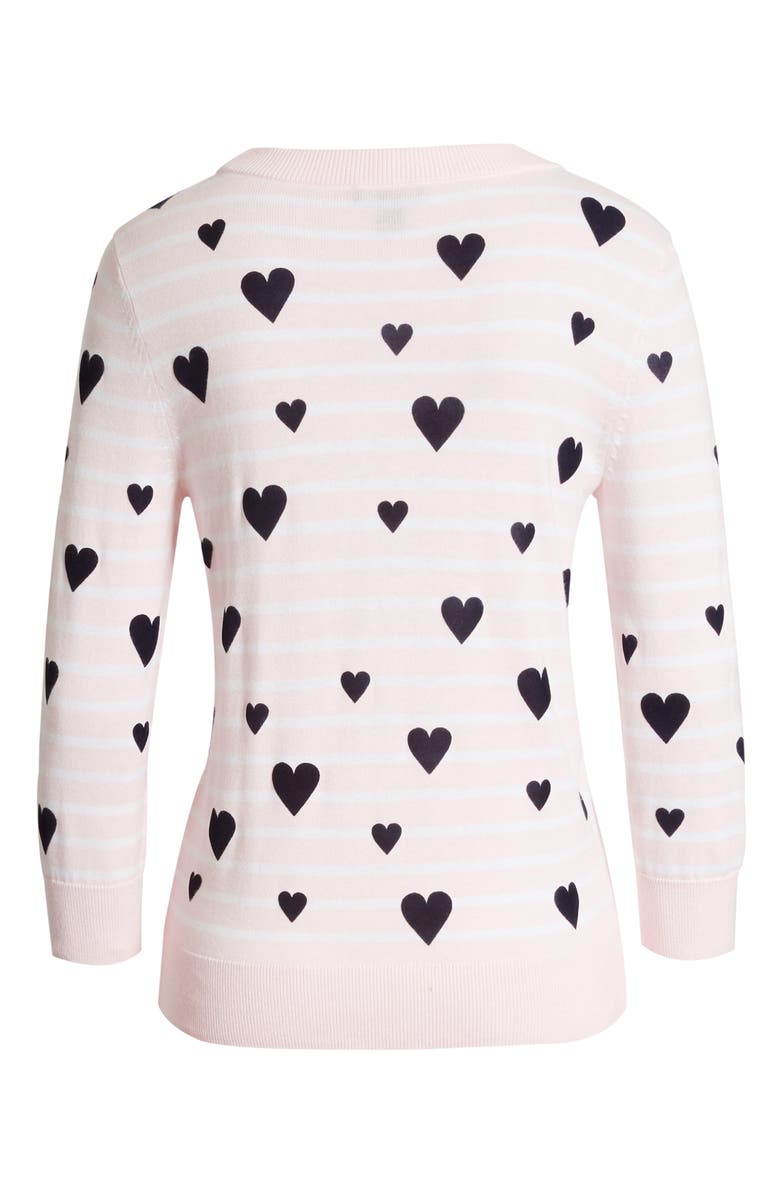 Halogen<sup>®</sup> x Atlantic-Pacific Heart Flocked Stripe Sweater, Alternate, color, 