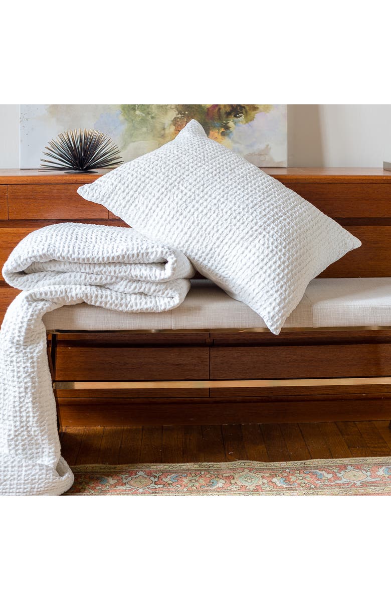 ELISABETH YORK Waffle Coverlet, Alternate, color, White