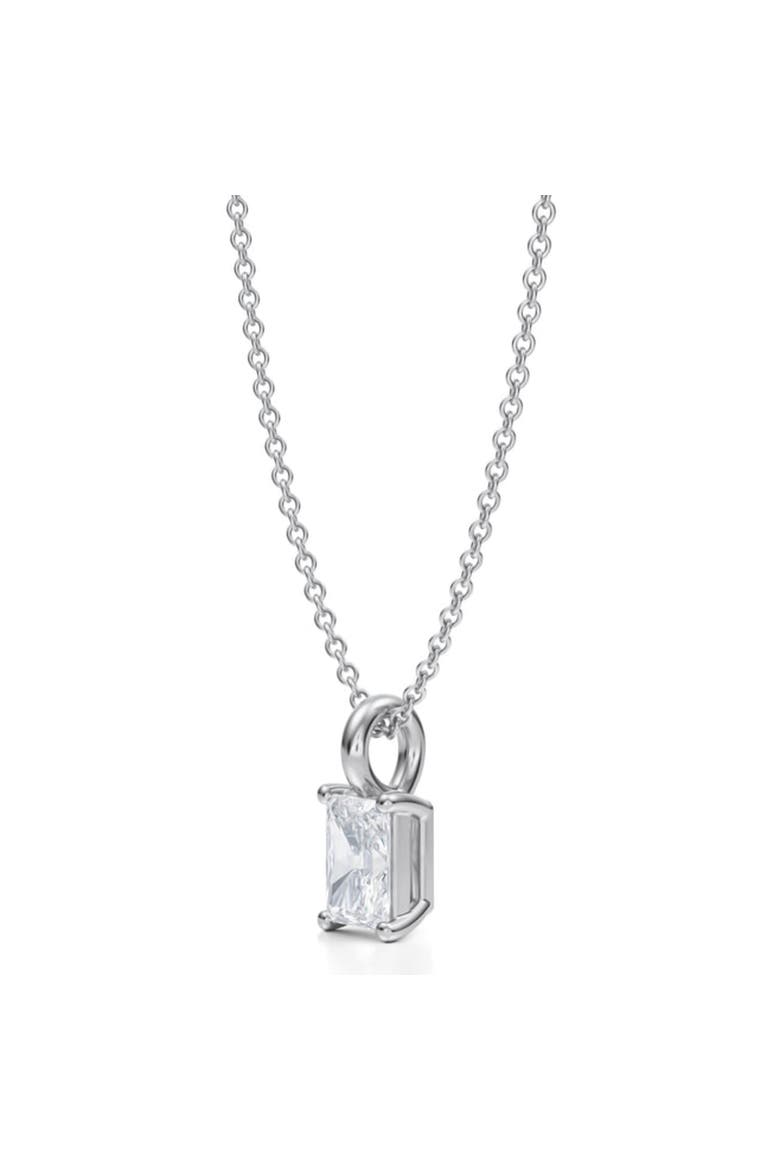 Radiant Solitaire Lab Diamond Pendant Necklace 14K 0.50ct, Alternate, color, White Gold
