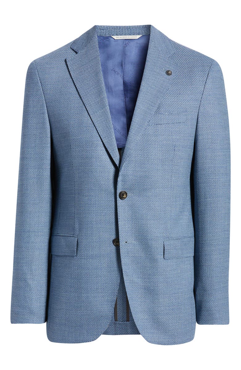 Jack Victor Midland Contemporary Fit Textured Light Blue Stretch Wool Sport Coat, Alternate, color, Light Blue