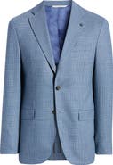 Jack Victor Midland Contemporary Fit Textured Light Blue Stretch Wool Sport Coat