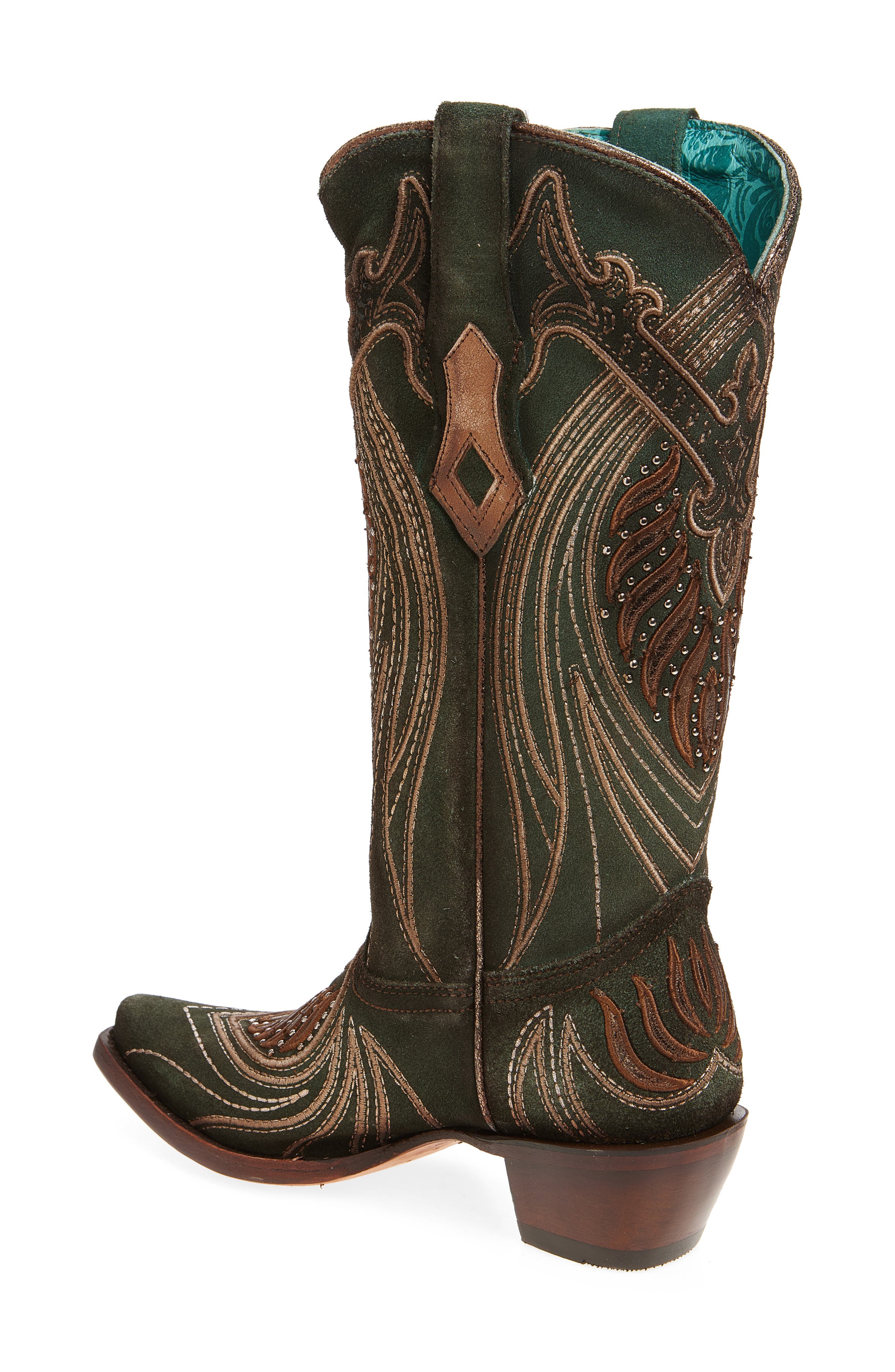 CORRAL Embroidered Overlay Western Boot, Alternate, color, 