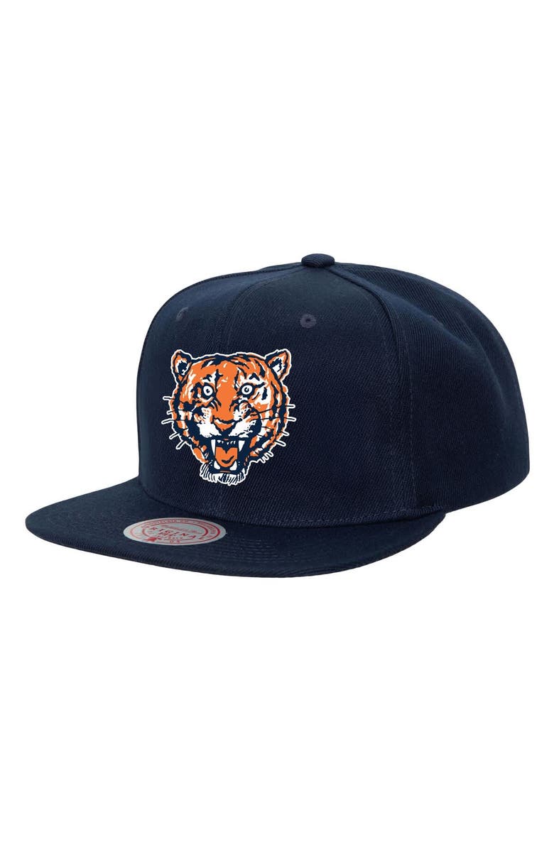 Mitchell & Ness Men's Mitchell & Ness Navy Detroit Tigers Cooperstown Collection Basic Flip Snapback Hat, Main, color, 