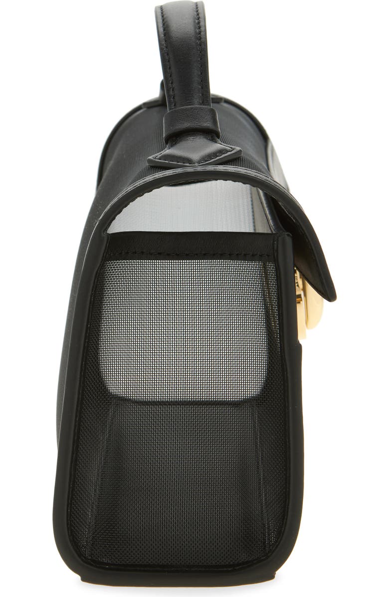 SAVETTE Symmetry Pochette Mesh & Leather Top Handle Bag, Alternate, color,