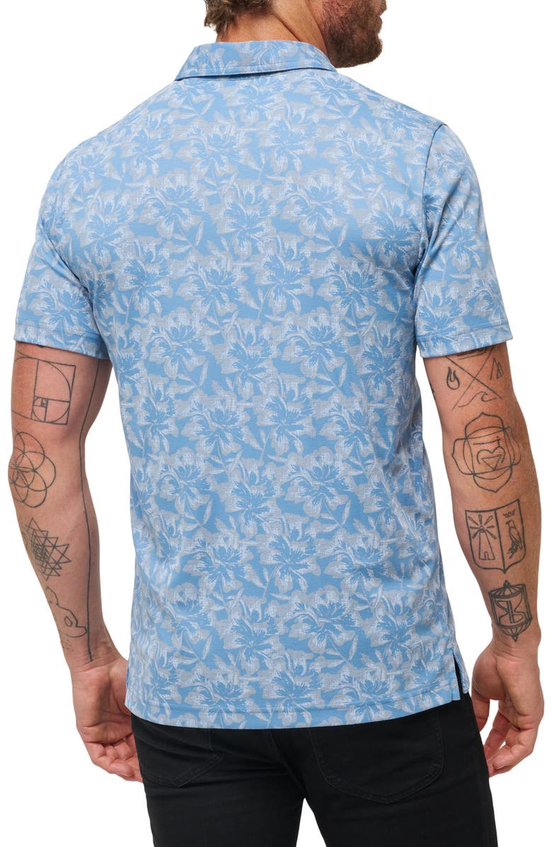 TravisMathew Five Oh Floral Polo, Alternate, color, Quiet Harbor