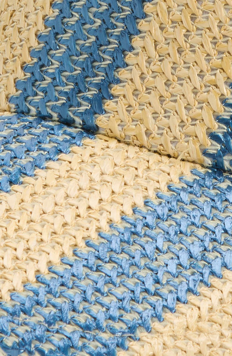 Lele Sadoughi Stripe Raffia Visor, Alternate, color, Turquoise Lapis