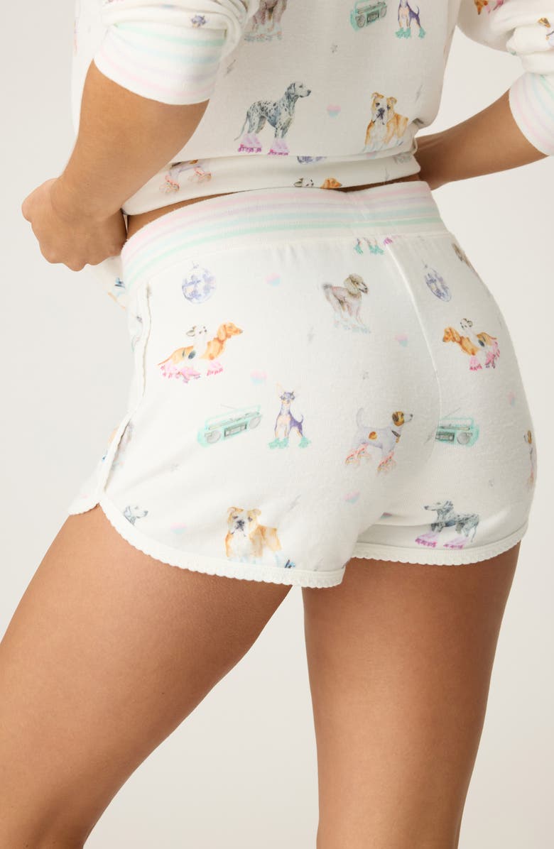 PJ Salvage Roll with It Peachy Jersey Pajama Shorts, Alternate, color, 