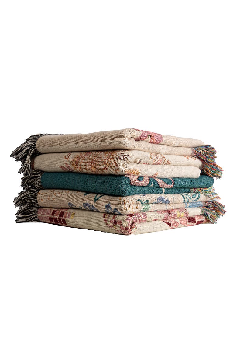 Deny Designs Pimlada Phuapradit Winter Garden Fringe Throw Blanket, Alternate, color, Beige