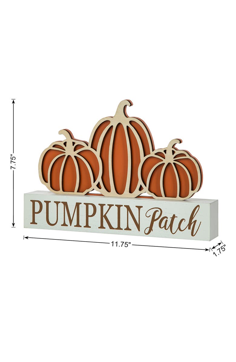 Glitzhome Fall Wooden PUMPKIN PATCH Table Sign, Alternate, color, 