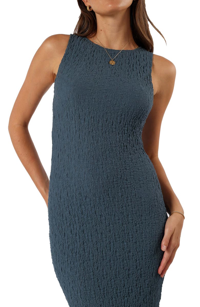 Petal & Pup Clark Texture Sleeveless Maxi Dress, Alternate, color, Charcoal Blue