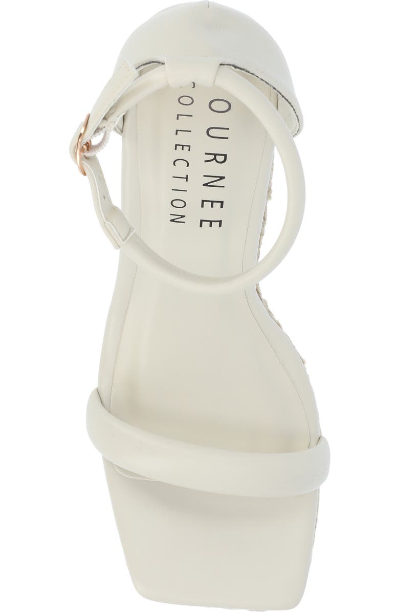 Journee Collection Olesia Espadrille Wedge Platform Sandal, Alternate, color, Bone
