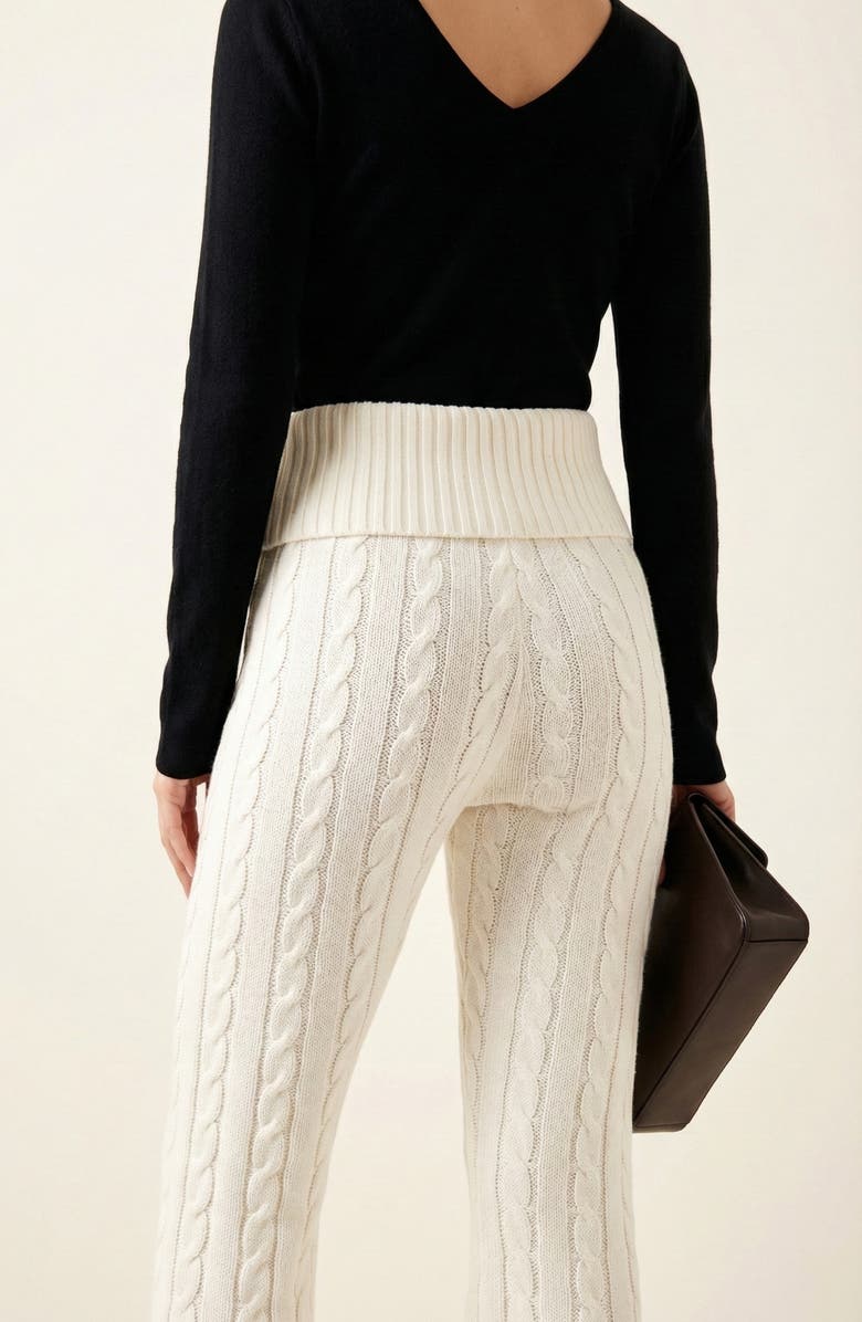 Modenaire Cable Knit Pull On Pants, Alternate, color, White
