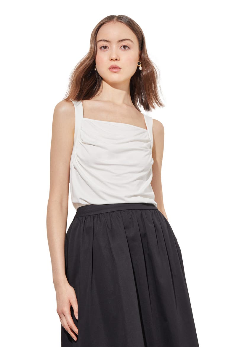 Front Drape Sleeveless Top, Alternate, color, WHITE