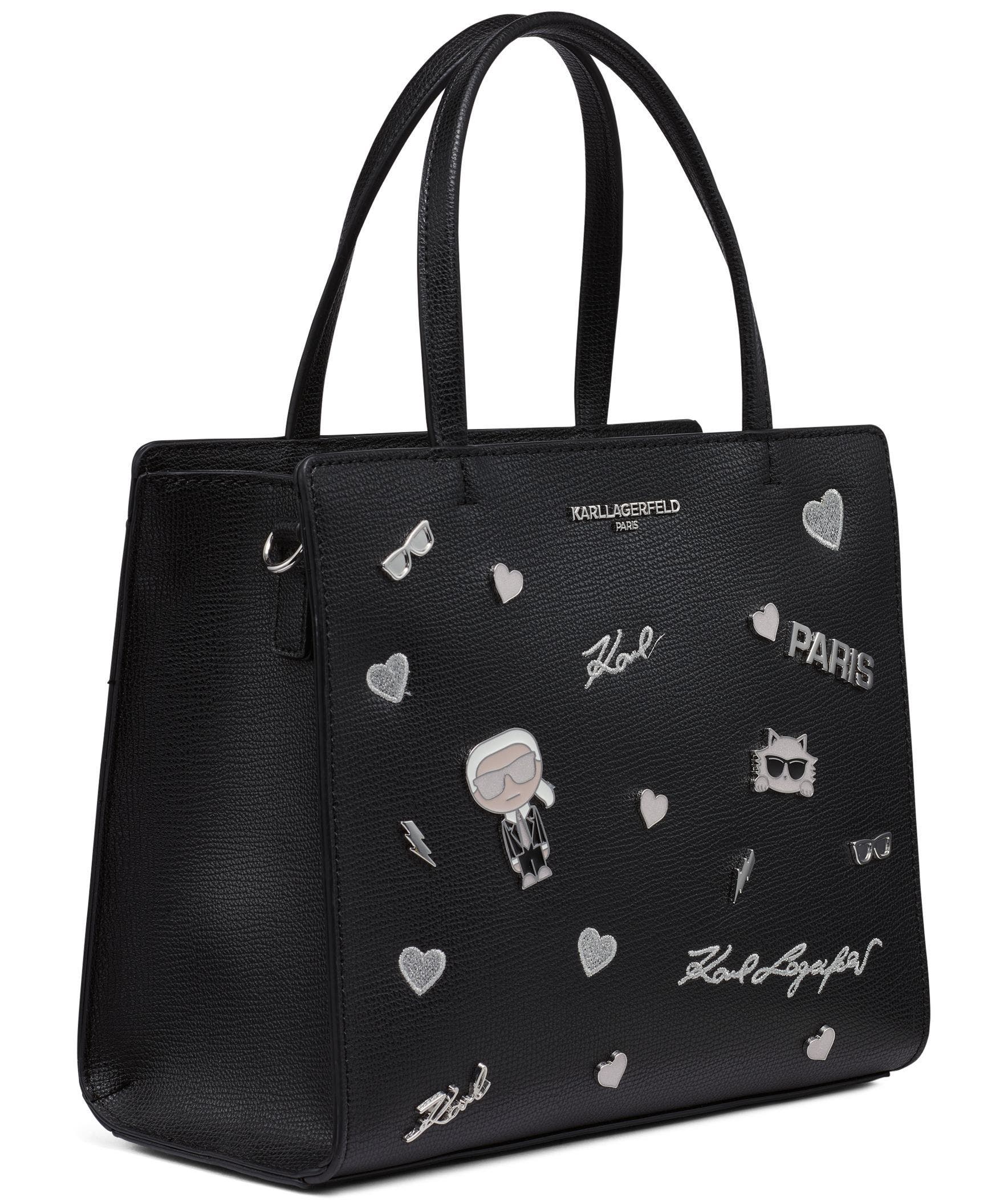 KARL LAGERFELD PARIS Maybelle Satchel, Alternate, color, Black Shimmer