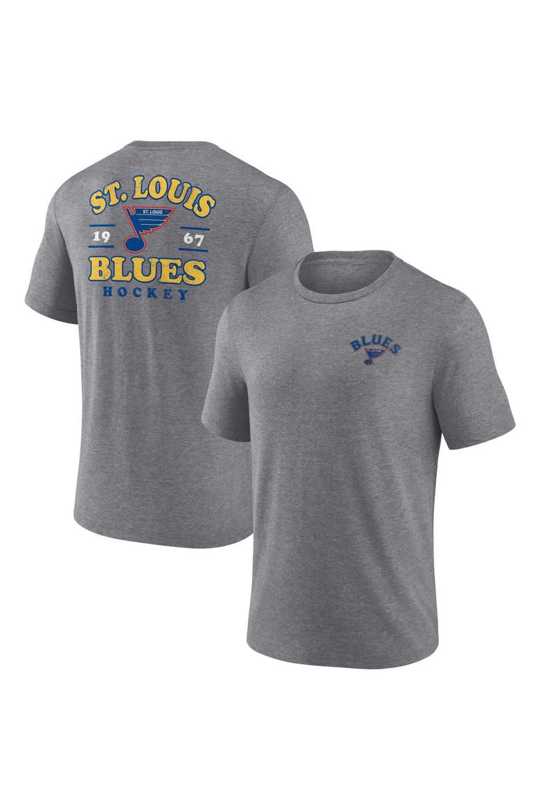 Men's Fanatics  Heather Gray St. Louis Blues Winger Tri-Blend T-Shirt, Main, color, Heather Gray