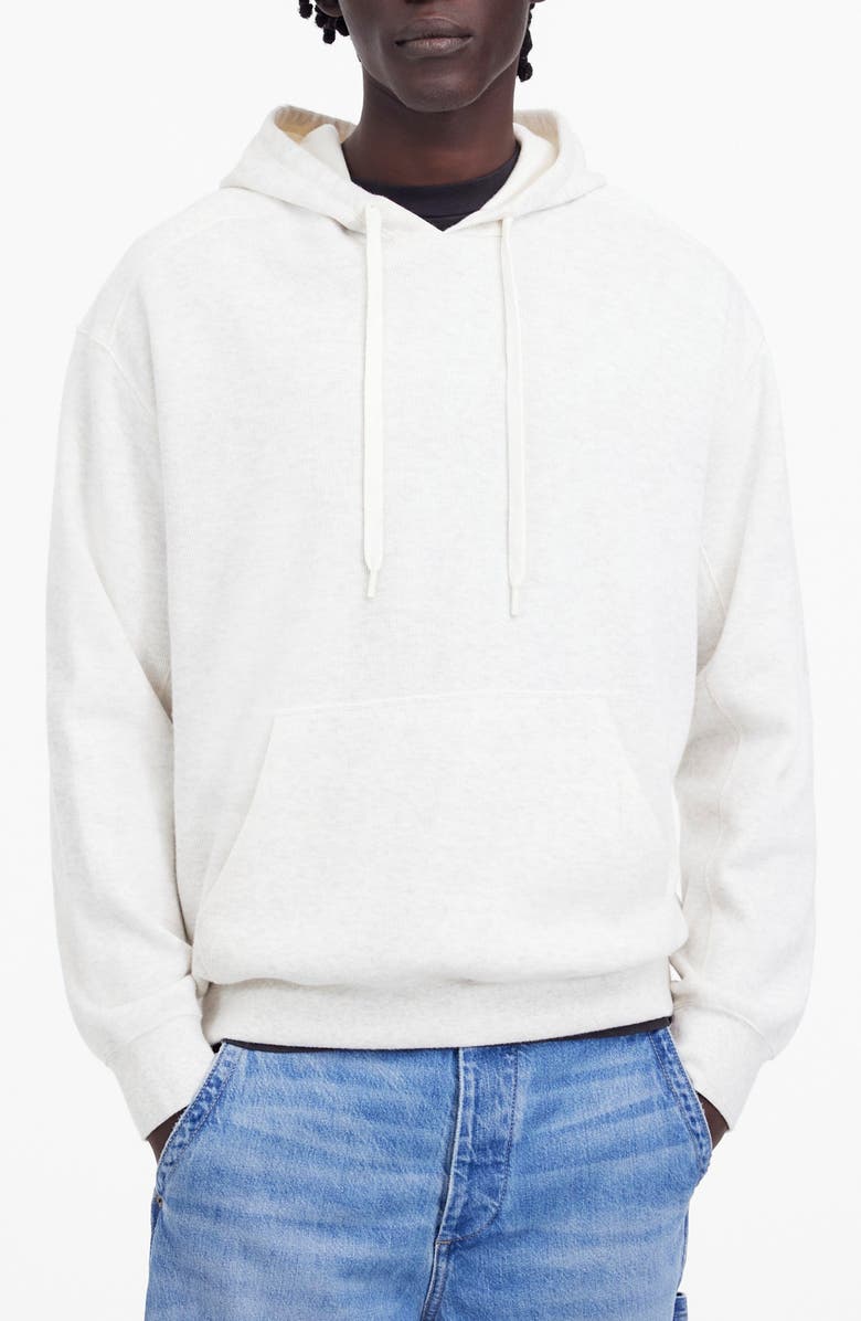 Madewell Heathered Rib Knit Hoodie, Main, color,