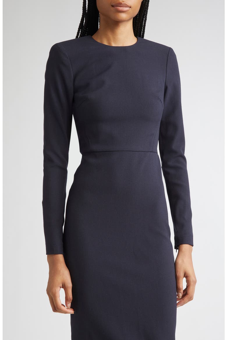 Long Sleeve Wool Blend T-Shirt Dress, Alternate, color, NAVY
