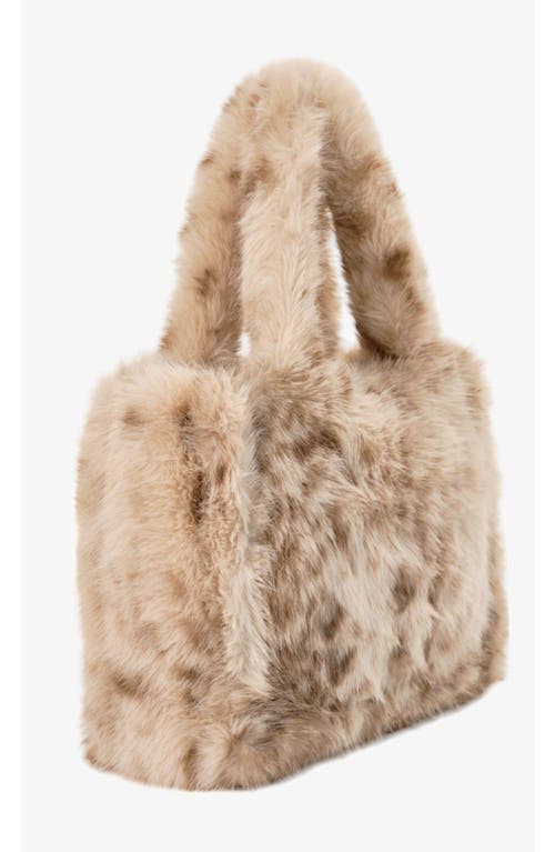 Lamarque Jade Leo | Faux Fur Tote Bag In Neutral