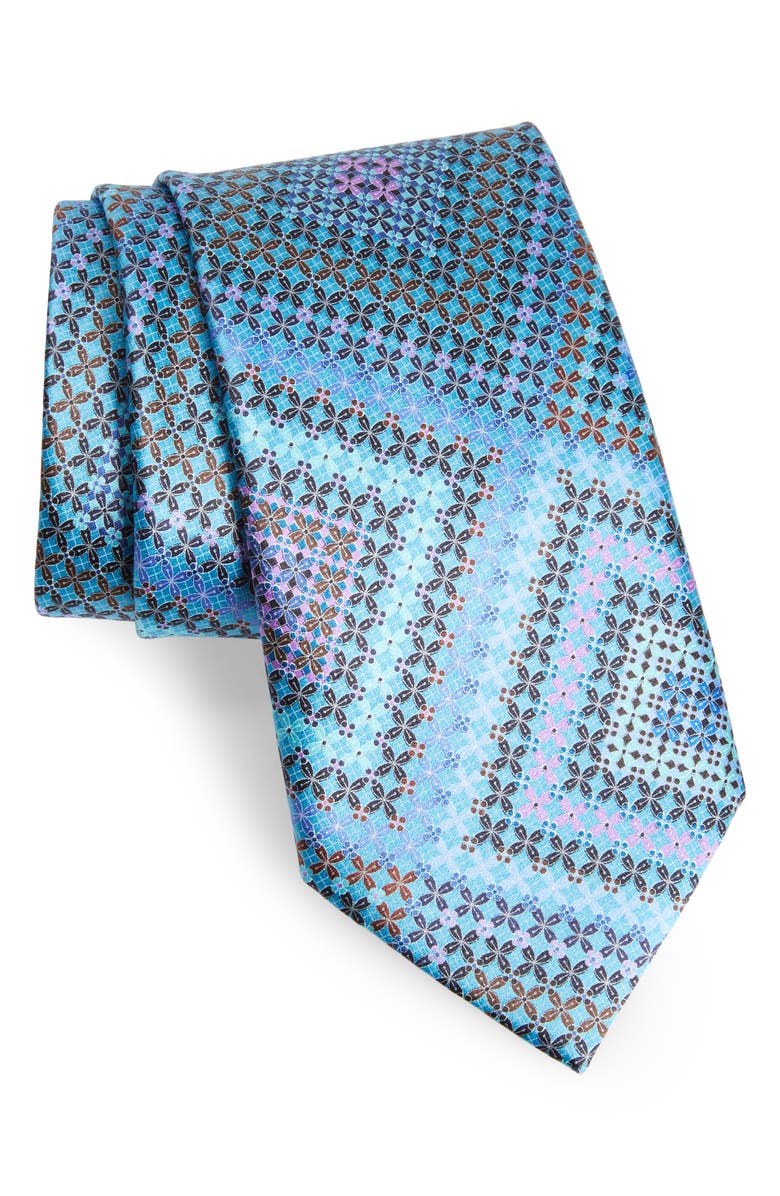 ZEGNA Ermenegildo Zegna Quindici + Quindici Medallion Silk Tie, Main, color,