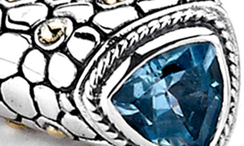 Samuel B. Sterling Silver & 18k Gold Semiprecious Stone Twisted Bangle Bracelet In Blue