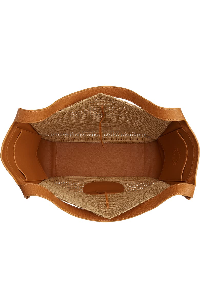 Simon Miller Banyan Leather & Paper Straw Tote Bag, Alternate, color,