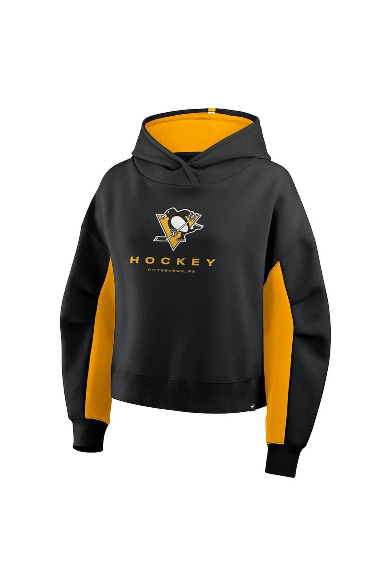 Women's Fanatics Black Pittsburgh Penguins Back Check Boxy Hoodie, Alternate, color, Black